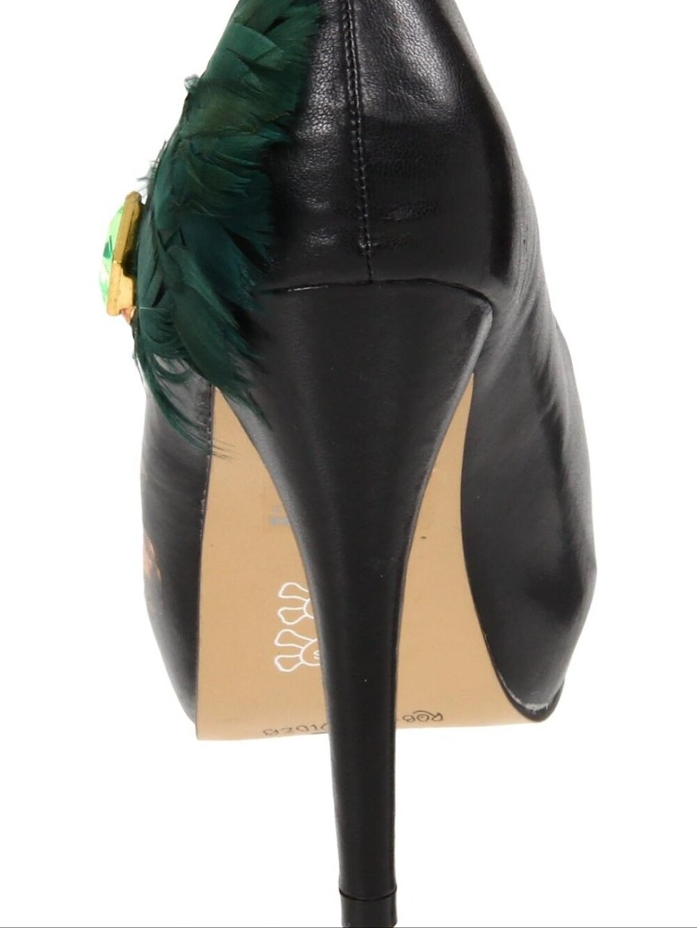 Iron Fist Vanity Fair Sugar Skull Feather Platform Heels Peep Toe Black Size 8 - Picture 5 of 16